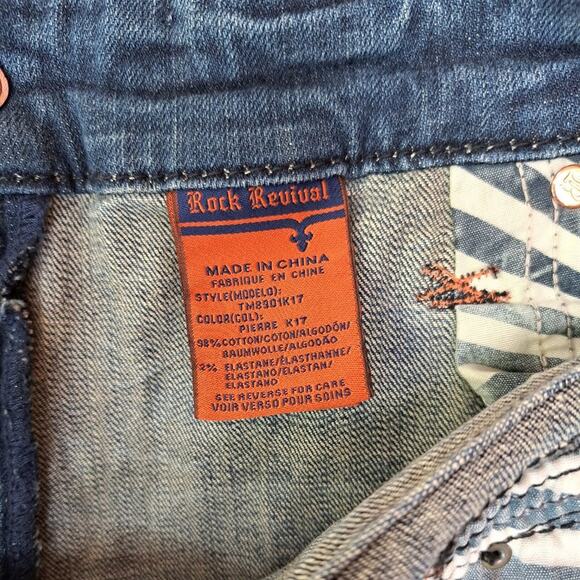 Mens Rock Revival Jeans "Pierre Biker" Black Size 40x34 - Picture 15 of 15